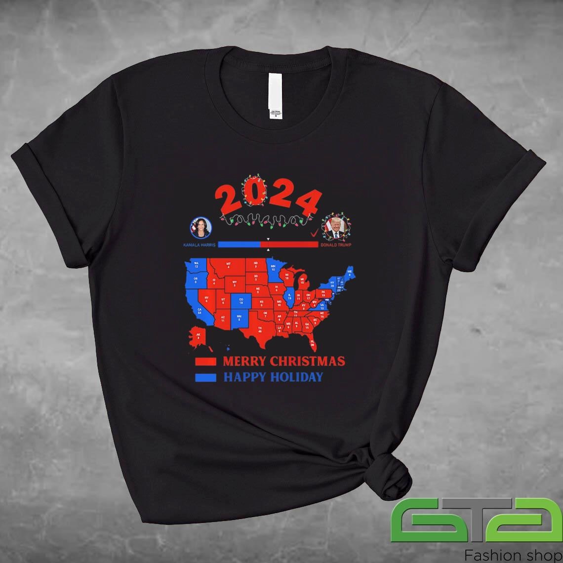 Official 2024 Electoral Map Merry Christmas Trump Landslide Holiday Sweashirt