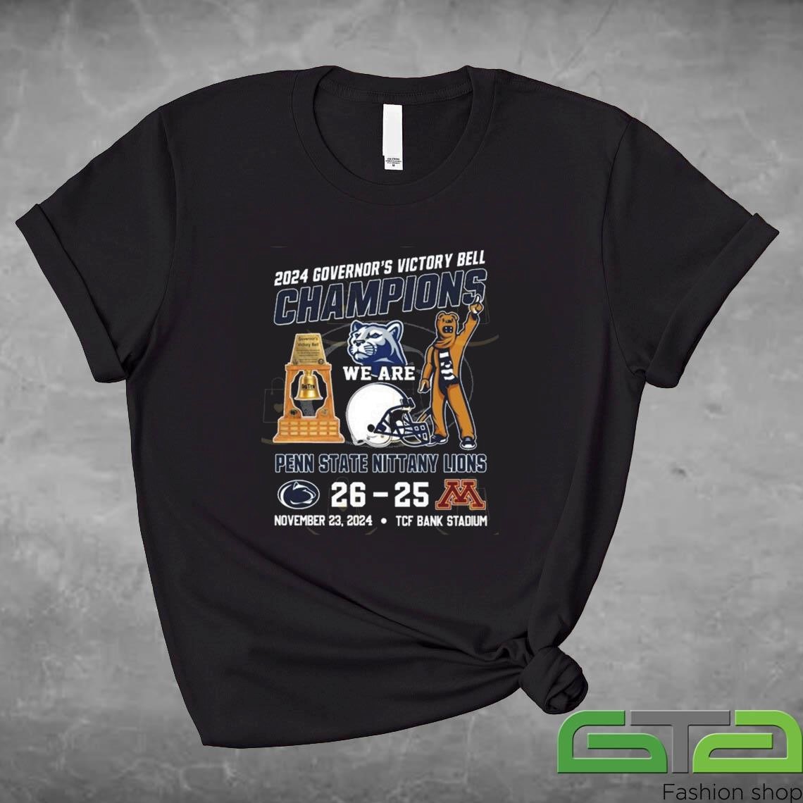 Official 2024 Governor's Victory Bell Champions Penn State Nittany Lions T-shirt