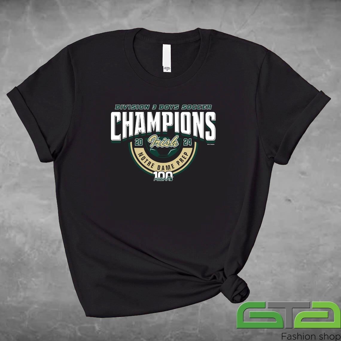 Official 2024 MHSAA Boys Soccer D3 Champions Notre Dame Prep T-shirt