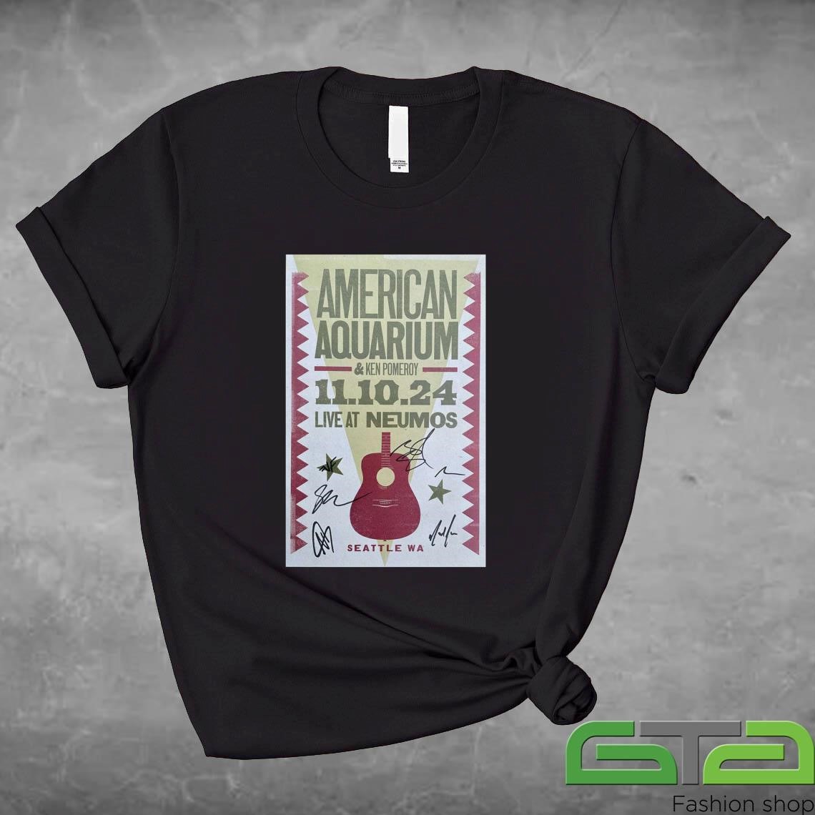 Official American Aquarium Live At Neumos Seattle, Wa november 10 2024 Tour Signature T-shirt