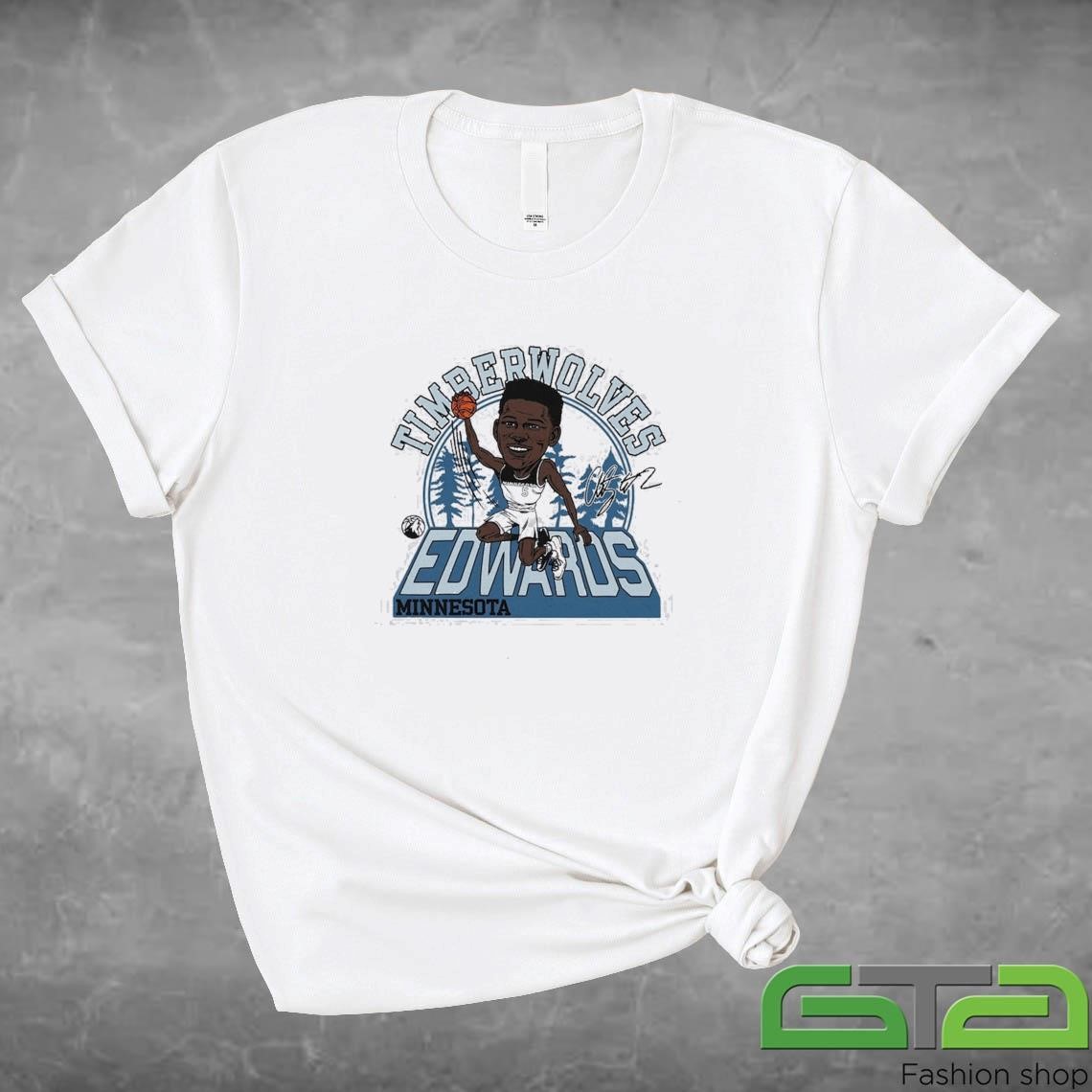 Official Anthony Edwards Minnesota Timberwolves 2024-25 City Edition Caricature Tri-Blend T-shirt