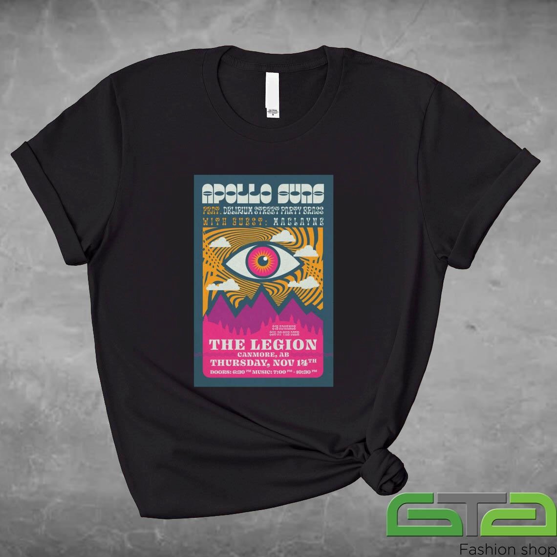 Official Apollo Suns At The Legion In Canmore, AB On November 14 2024 Tour T-shirt