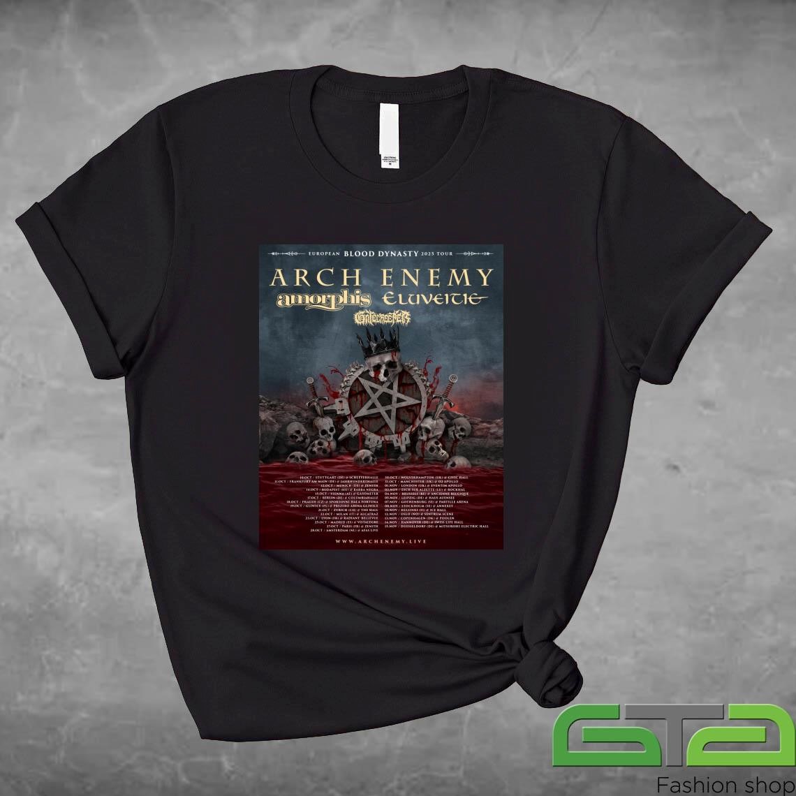 Official Arch Enemy European Blood Dynasty 2025 Tour T-shirt