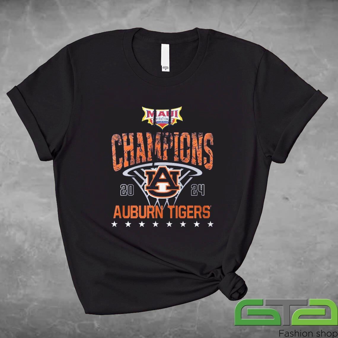 Official Auburn Tigers 2024 Maui Invitational Champions Celebration T-shirt