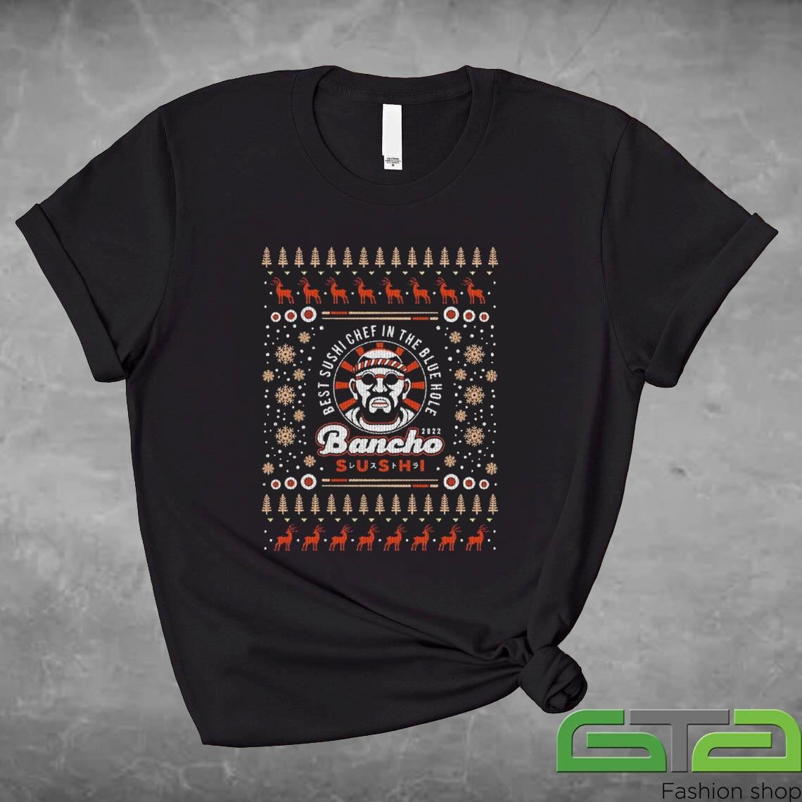 Official Bancho Sushi Ugly Christmas T-shirt