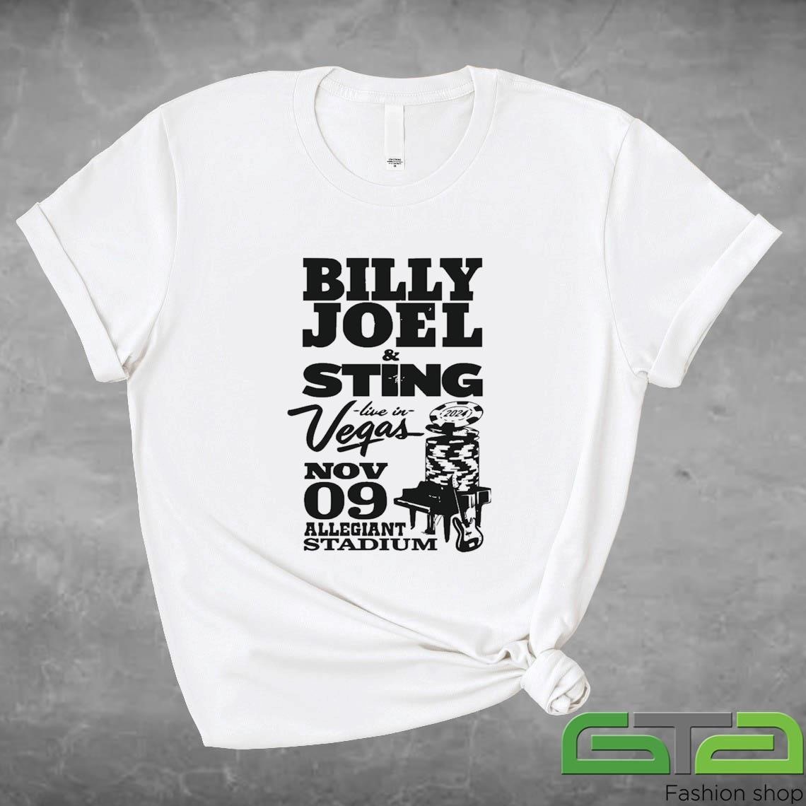 Official Billy Joel & Sting 11-9-24 Allegiant Stadium Las Vegas Event T-shirt