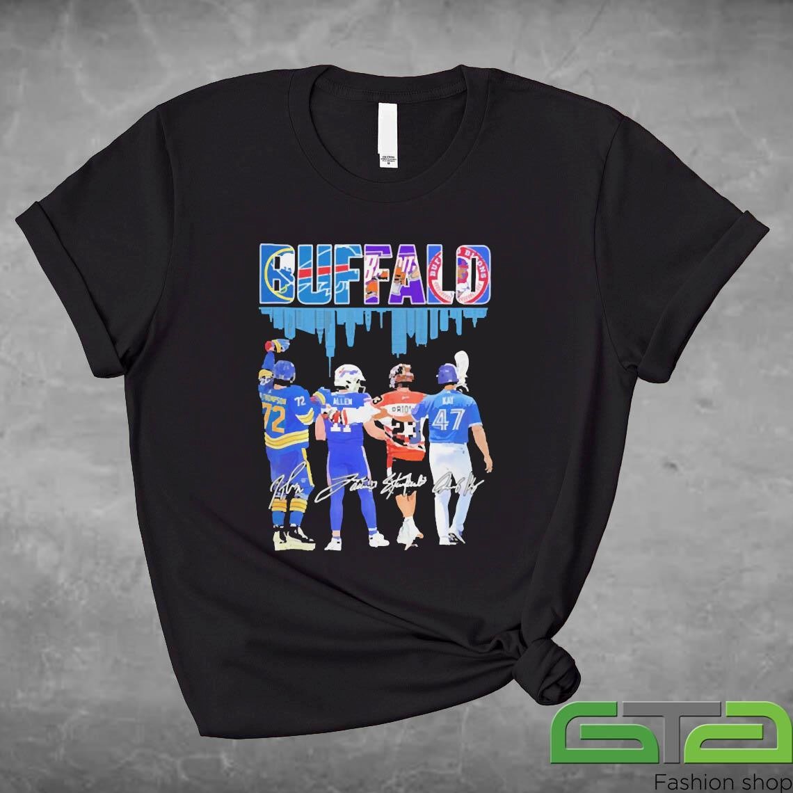 Official Buffalo Sport Team #72 Thompson #17 Allen #23 Priolo and #47 Kay Signatures T-shirt