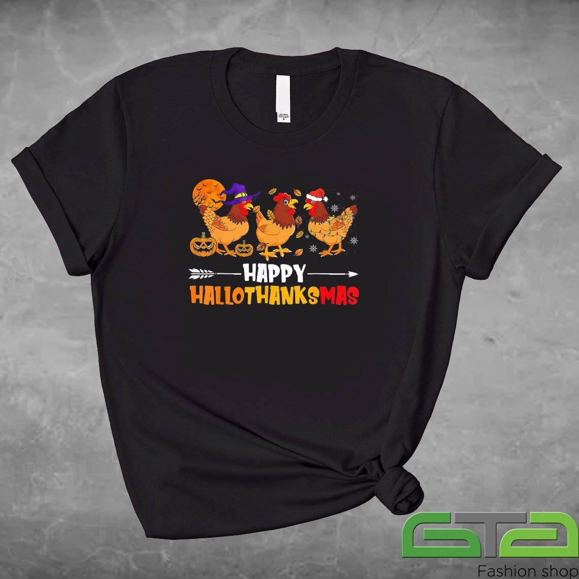 Official Chicken Happy Hallothanksmas Thanksgiving Autumn T-shirt