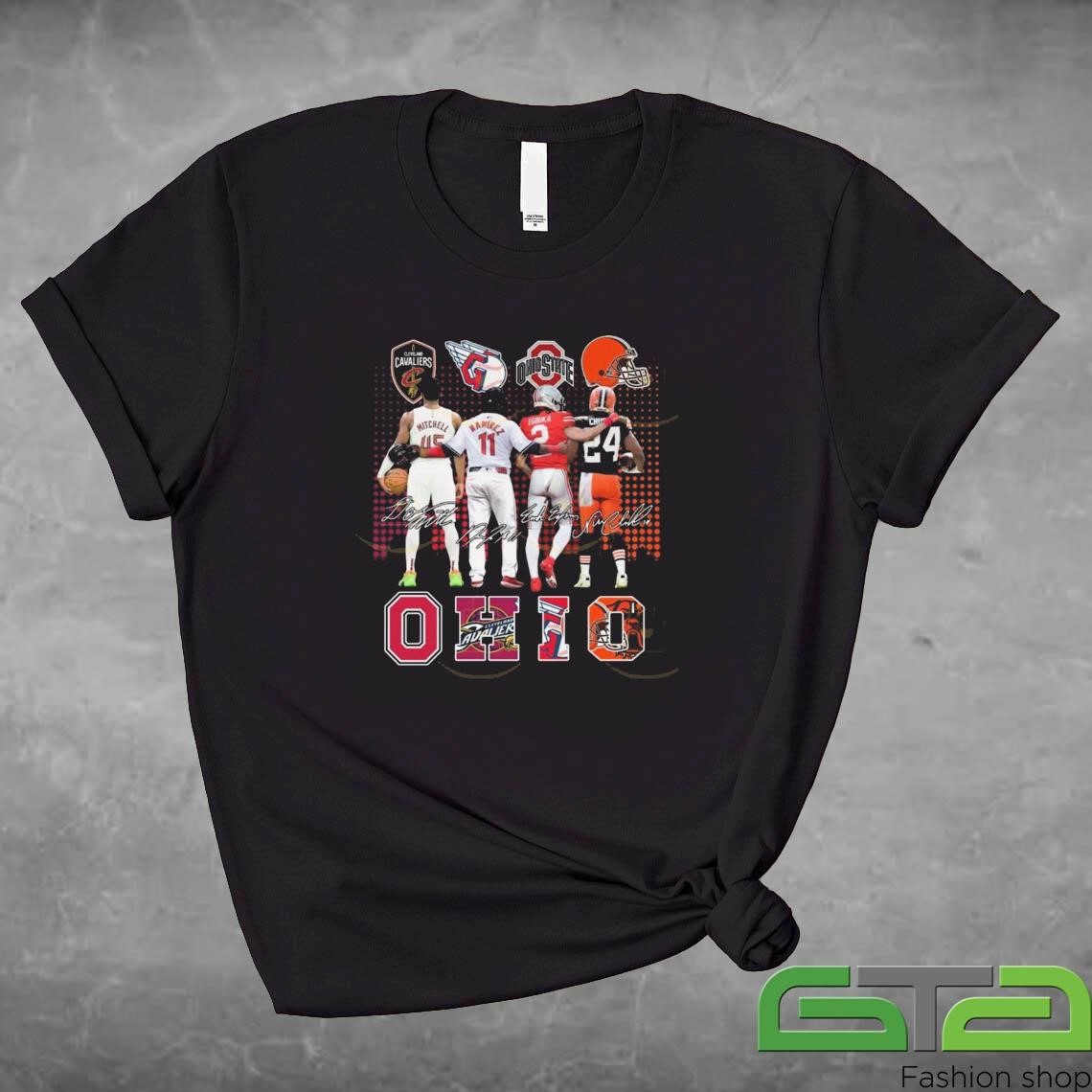 Official Cleveland Cavaliers x Cleveland Guardians x Ohio State Buckeyes x Cleveland Browns Signatures T-shirt