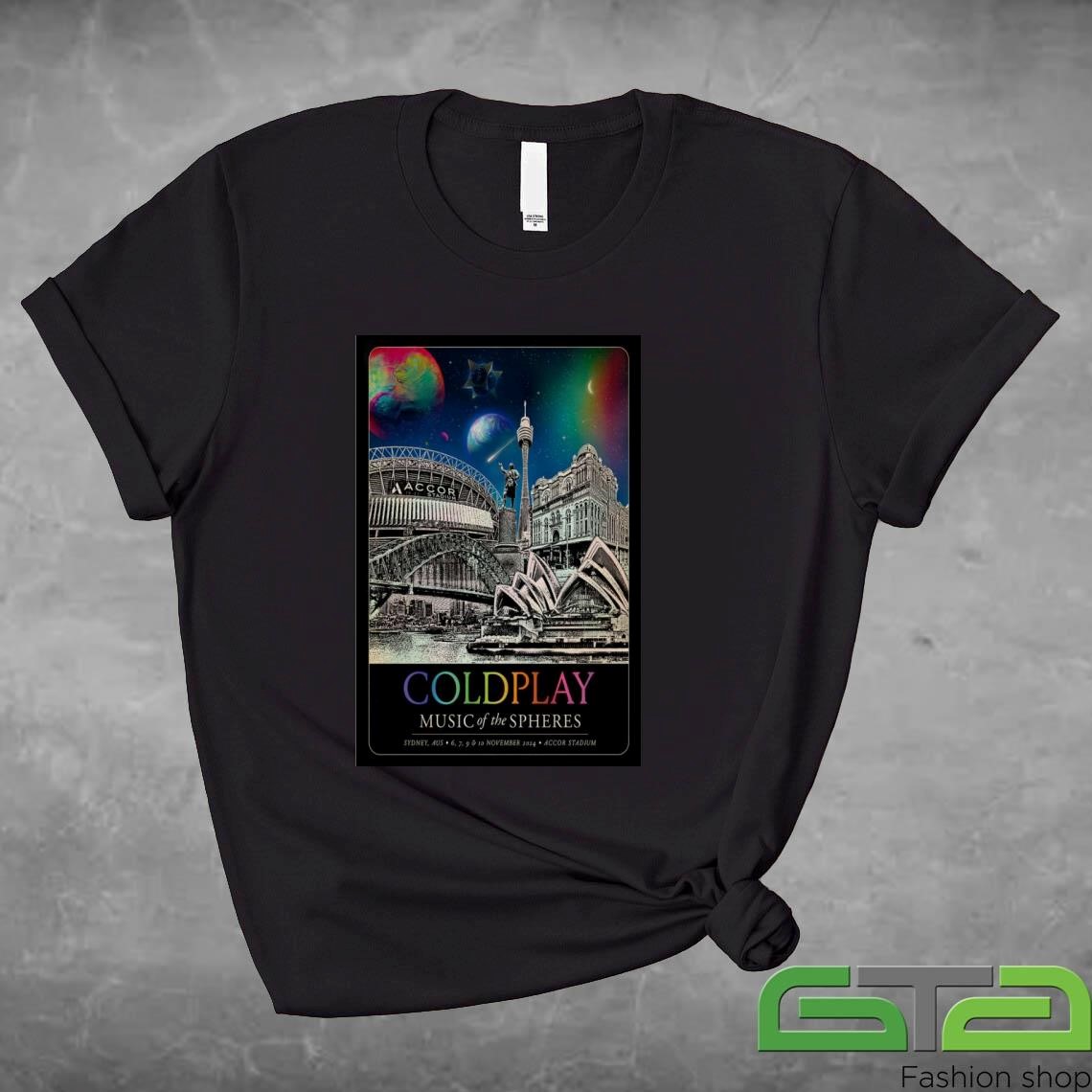 Official Coldplay Nov 6-10 2024 Accor Stadium In Sydney Aus Show T-shirt