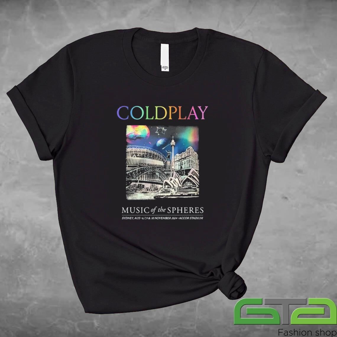 Official Coldplay Sydney, AUS 6 7 9 & 10 November 2024 Accor Stadium T-shirt