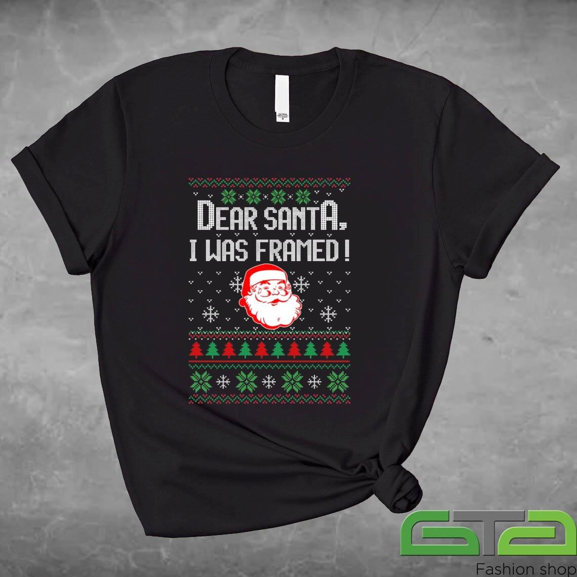 Official Dear Santa I Was Framed Ugly Christmas Sweashirt