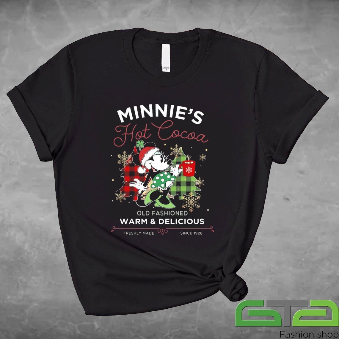 Official Disney Christmas Minnie's Hot Cocoa Old Fashioned Warm & Delicious Freshly Made Since 1928 Sweashirt