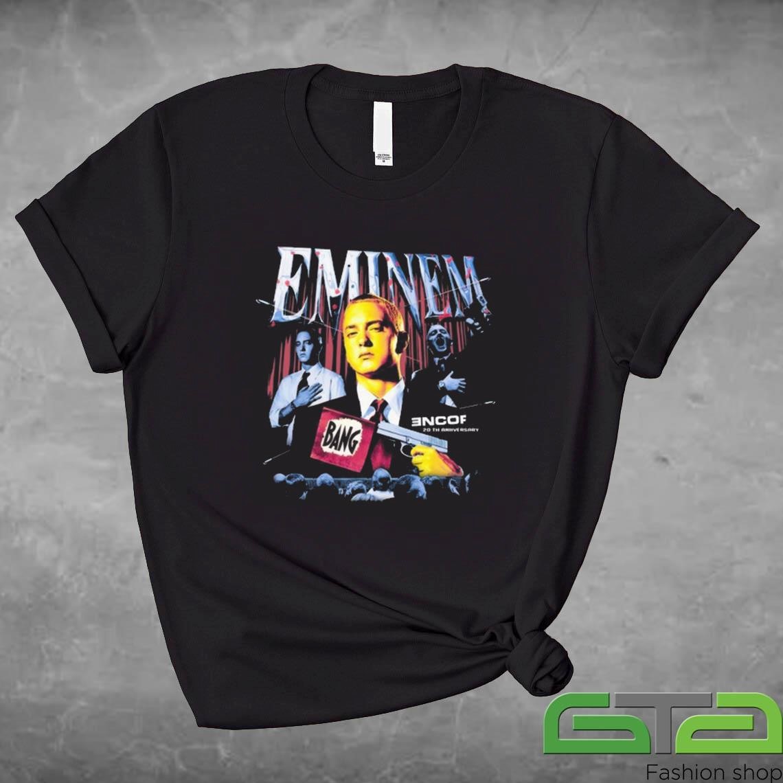 Official Eminem Encore 20th Bang Flag T-shirt