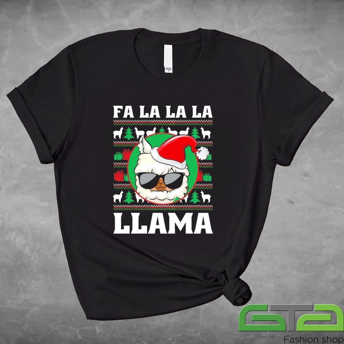 Official Fa La La La Llama Christmas 2024 T-shirt