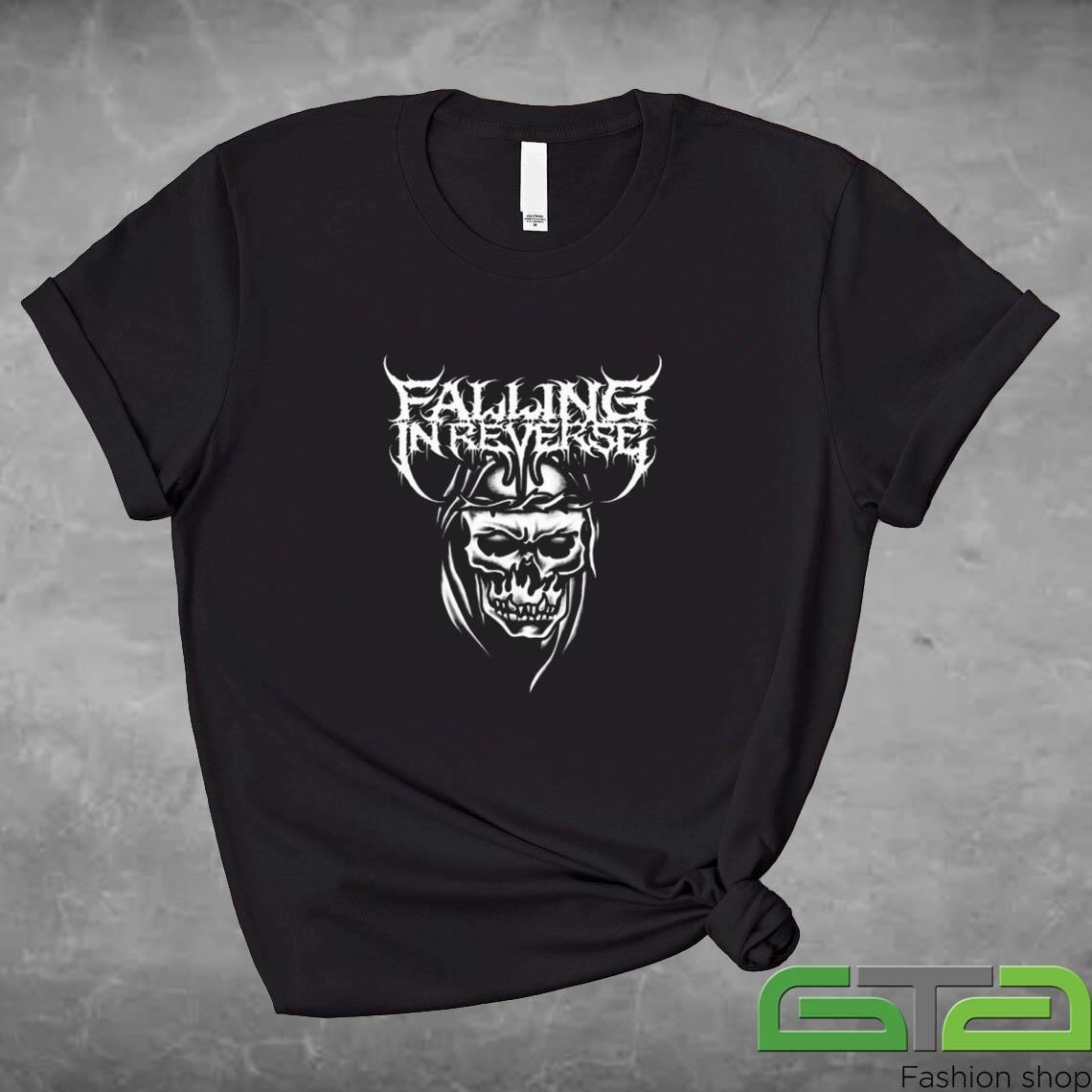 Official Falling In Reverse Shrunken Head Black T-shirt