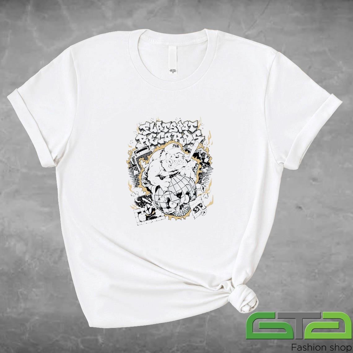 Official Flatspot Records Globe White T-shirt