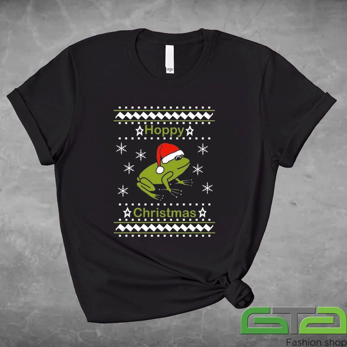 Official Frog Says Hoppy Christmas T-shirt