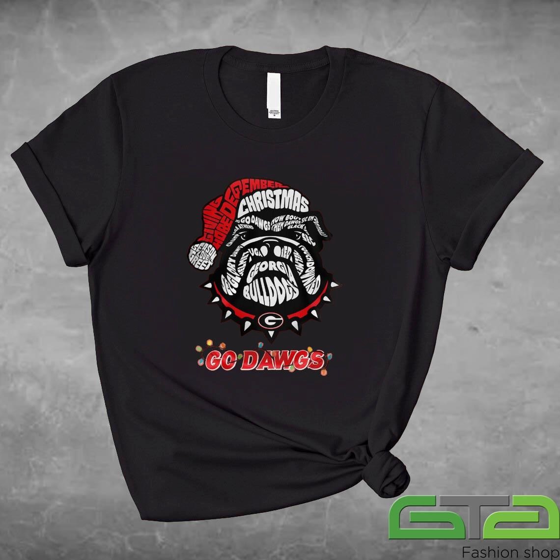 Official Georgia Bulldogs Christmas Red Go Dawgs Holiday T-shirt