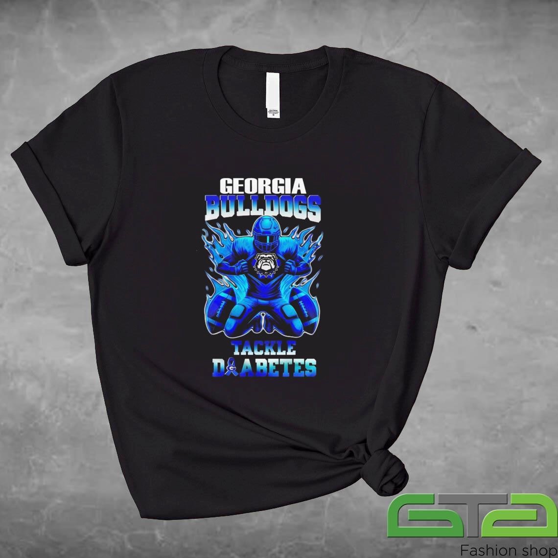 Official Georgia Bulldogs Tackle Diabetes Awareness Month November 2024 T-shirt