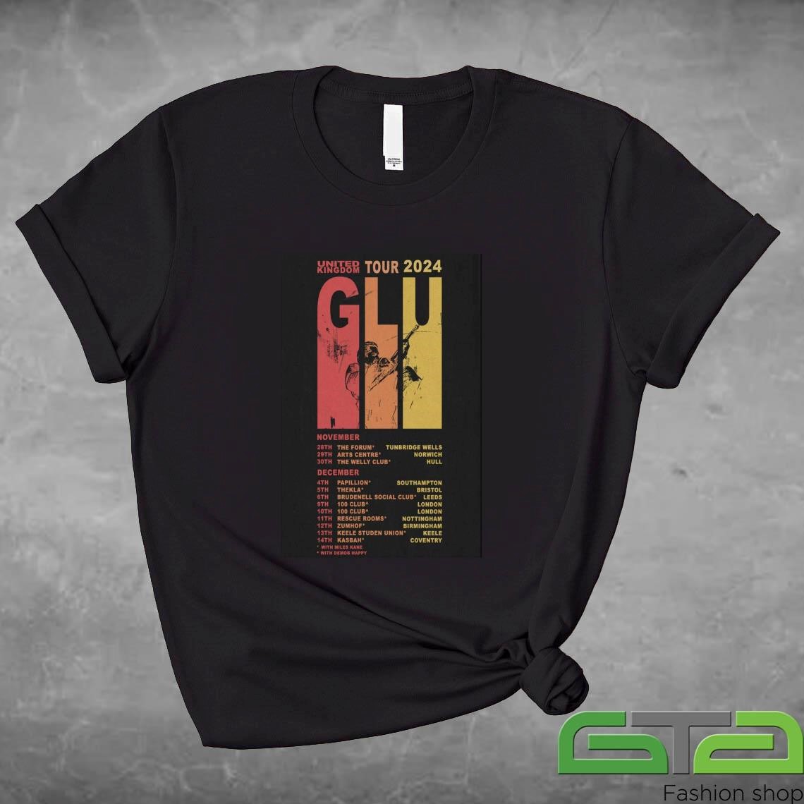 Official Glu United Kingdom November And December Tour 2024 T-shirt