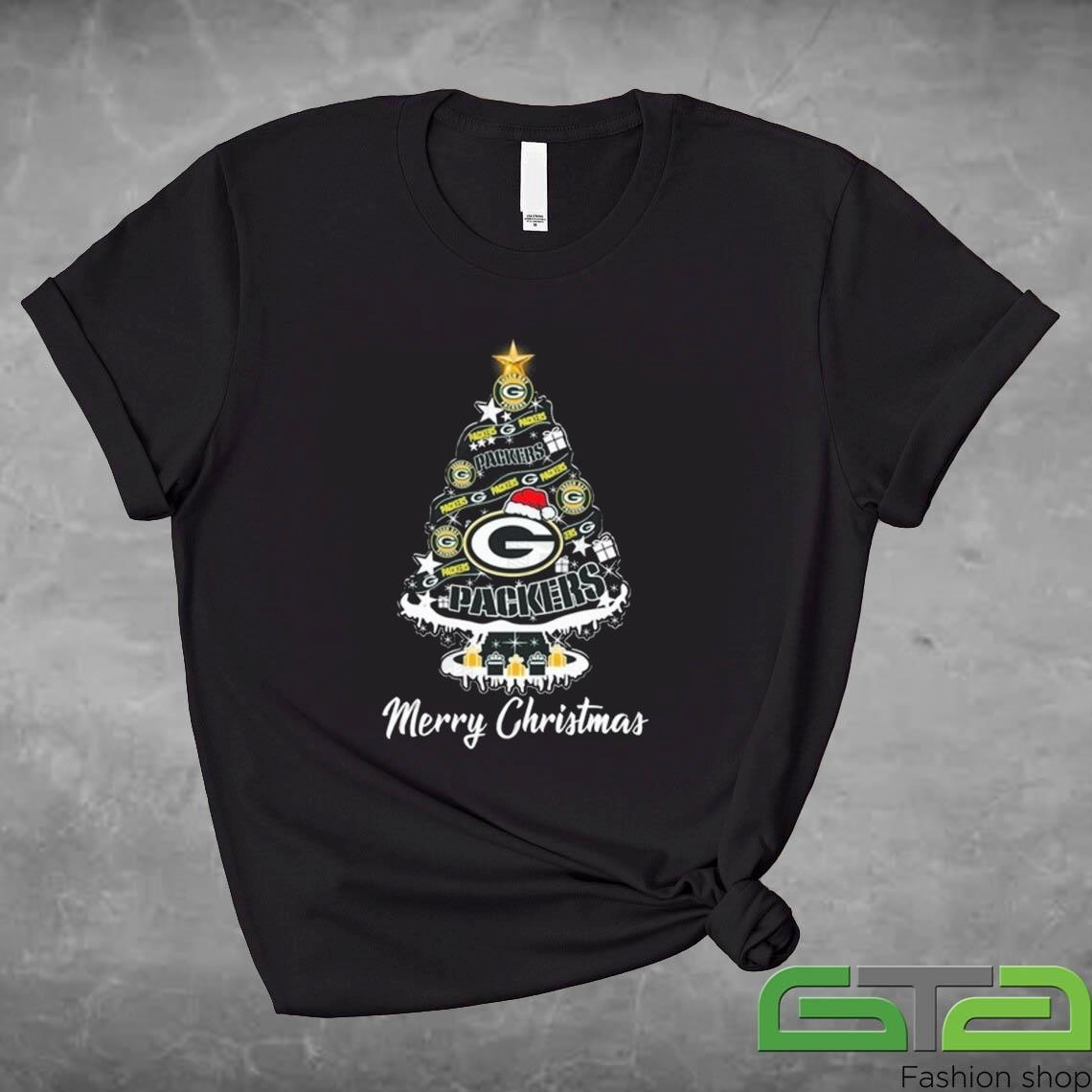 Official Green Bay Packers Merry Christmas Tree 2024 T-shirt