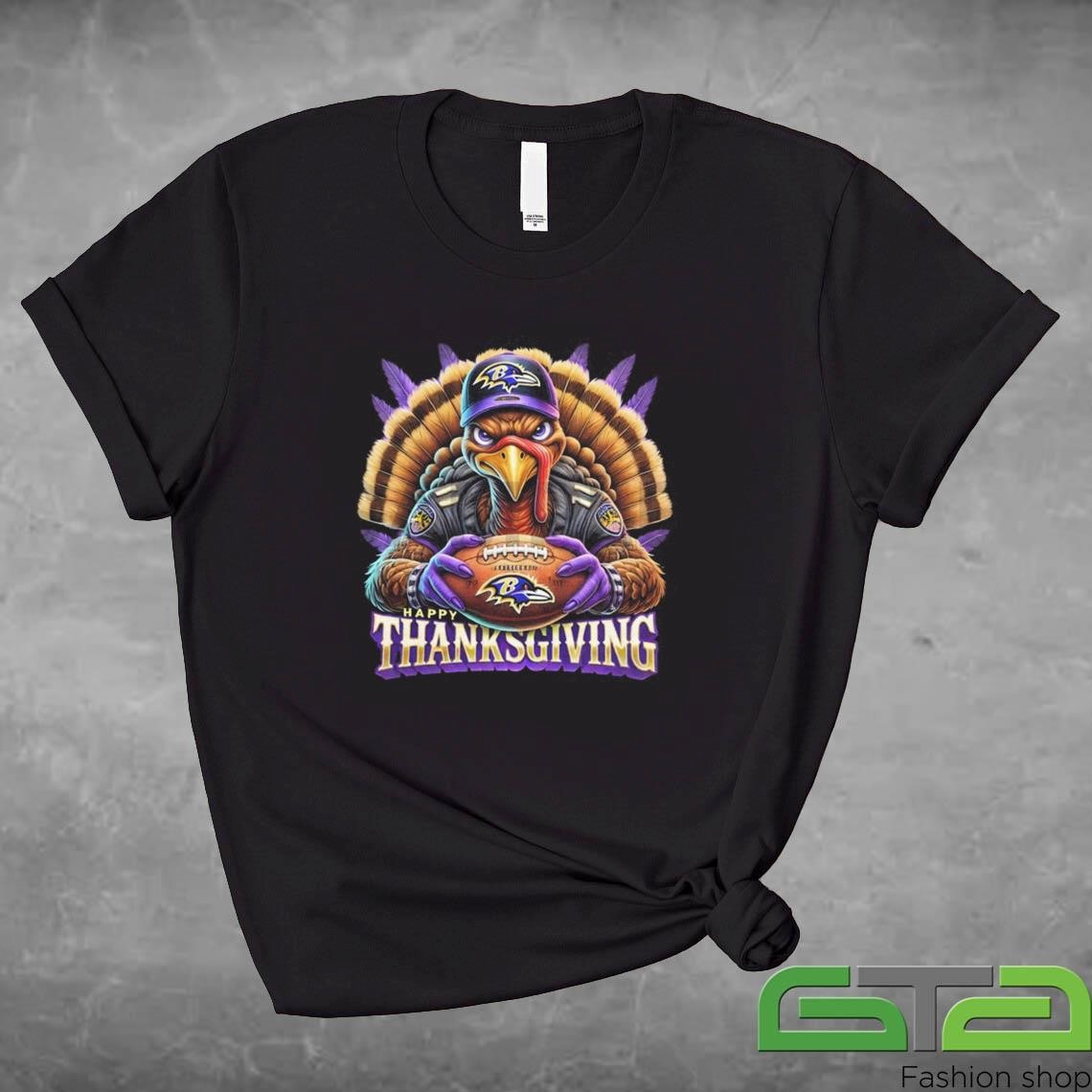 Official Happy Thanksgiving Baltimore Ravens Football Turkey 2024 T-shirt