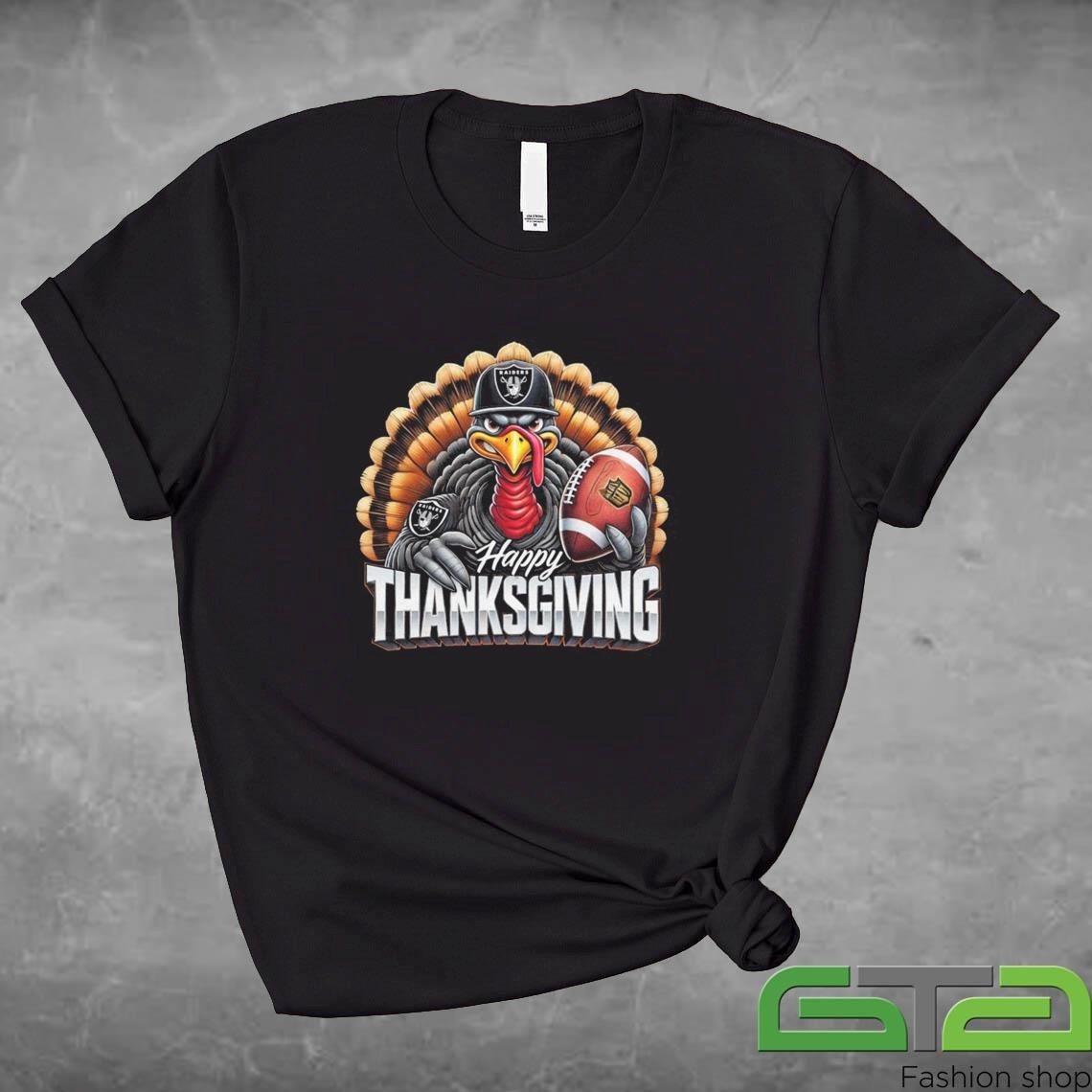 Official Happy Thanksgiving Las Vegas Raiders Football Turkey 2024 T-shirt