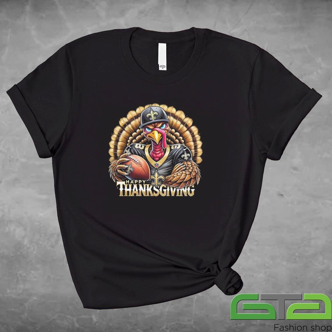 Official Happy Thanksgiving New Orleans Saints Football Turkey 2024 T-shirt