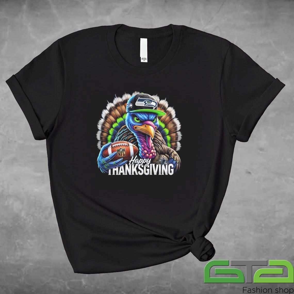 Official Happy Thanksgiving Seattle Seahawks Football Turkey 2024 T-shirt