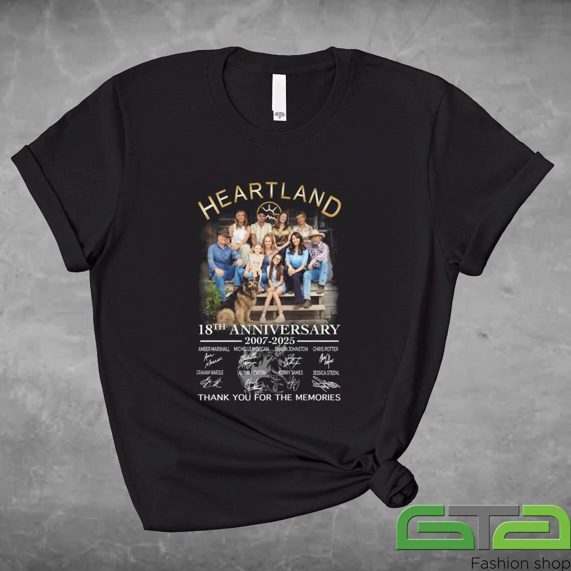 Official Heartland 18th Anniversary 2007-2025 Signatures Thank You For The Memories T-shirt