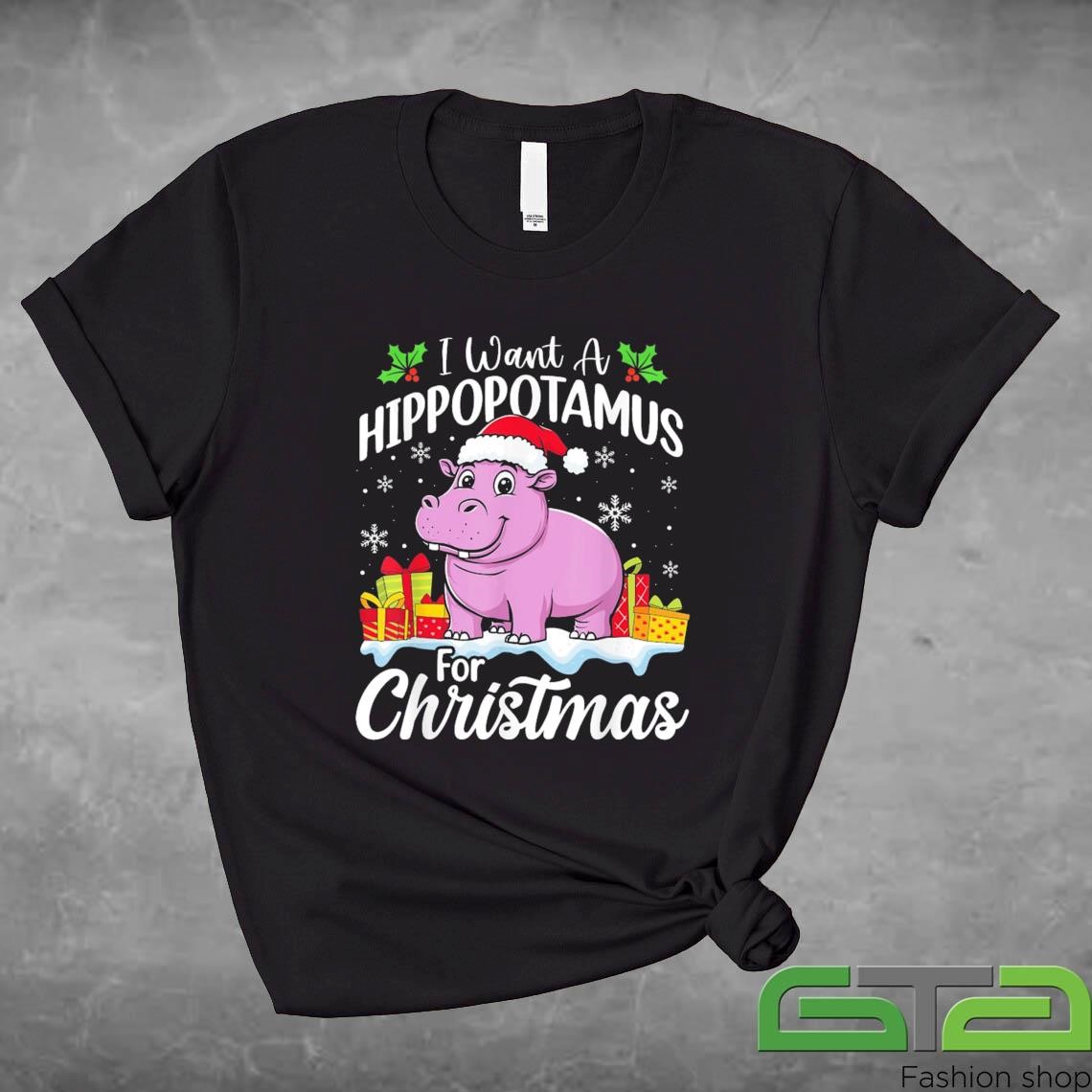 Official I Want A Hippopotamus For Christmas Xmas Hippo Sweashirt