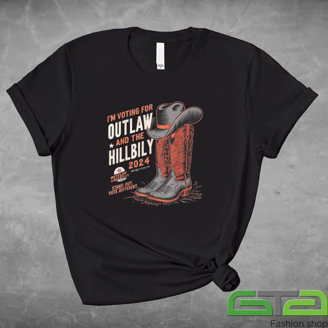 Official I'm Voting For the Outlaw and the Hillbilly 2024 Retro T-shirt