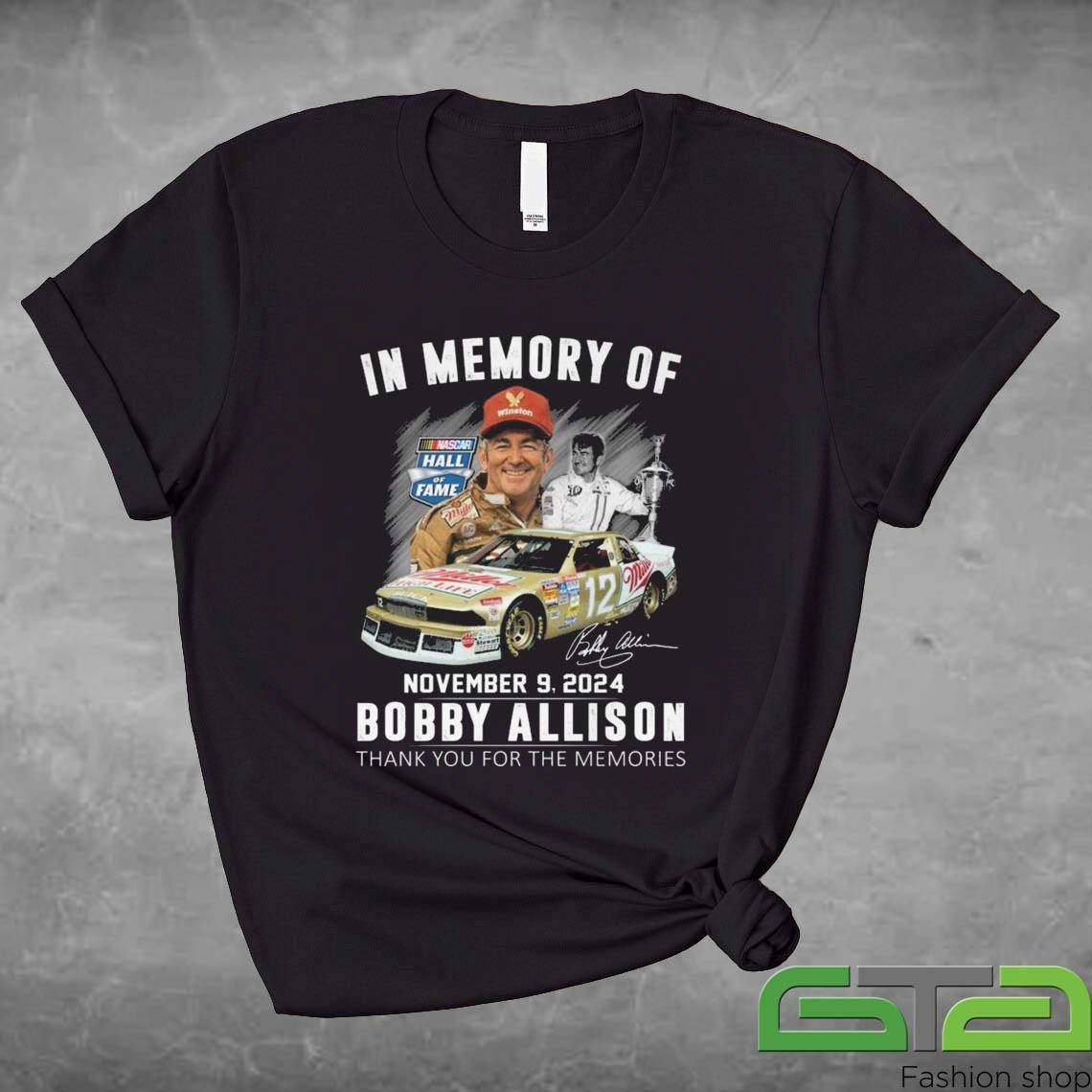 Official In Memory Of November 09-2024 Bobby Allison Thank You For The Memories Signature T-shirt