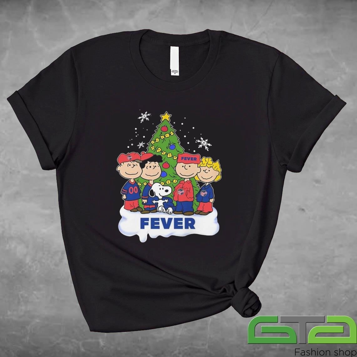 Official Indiana Fever Celebrating Christmas 2024 With Snoopy Peanuts T-shirt