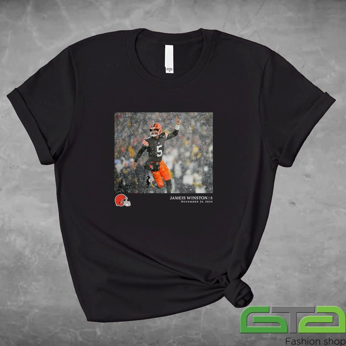 Official Jameis Winston Cleveland Browns NFL Flash Features Week 12 T-shirt