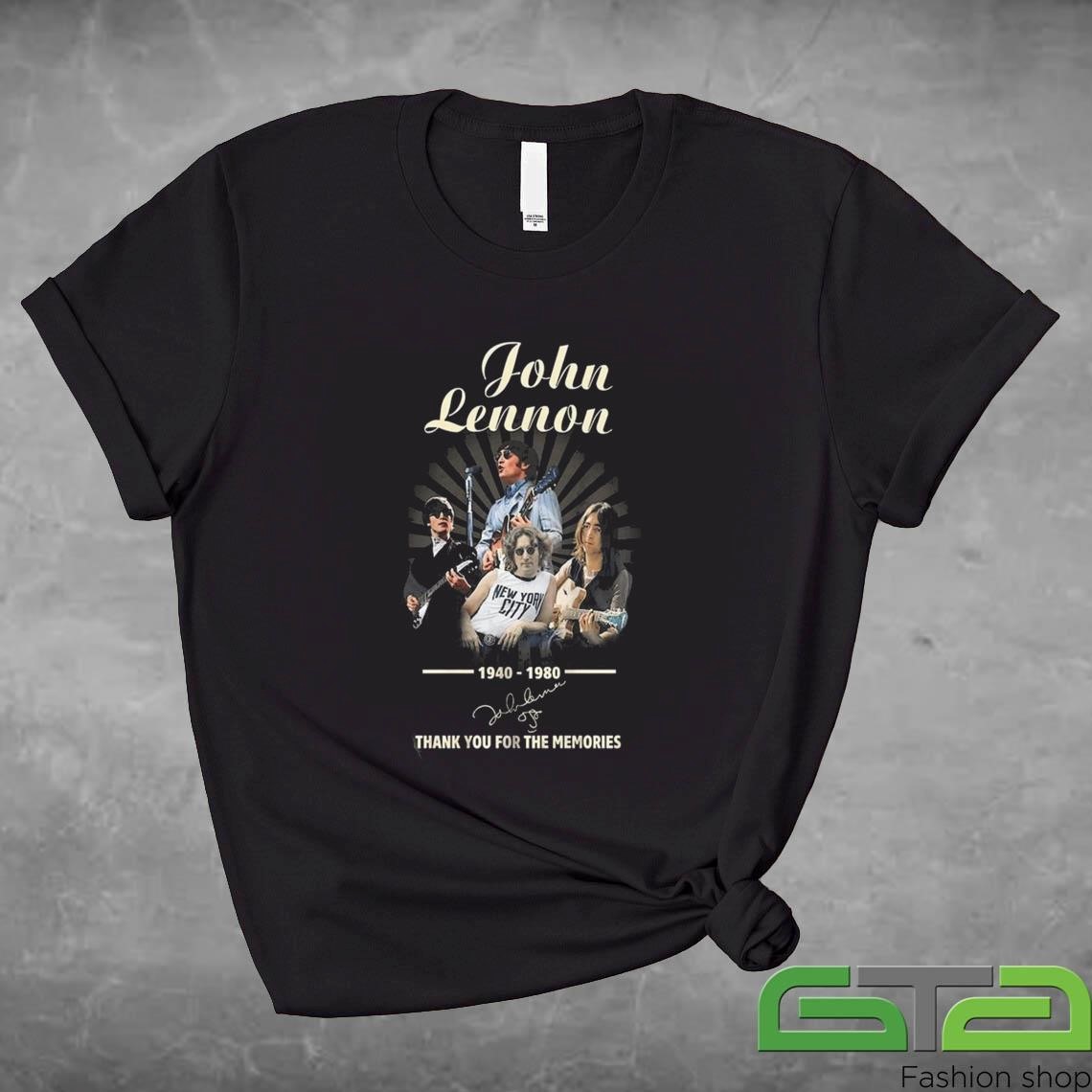 Official John Lennon 1940-1980 Thank You For The Memories Signature T-shirt