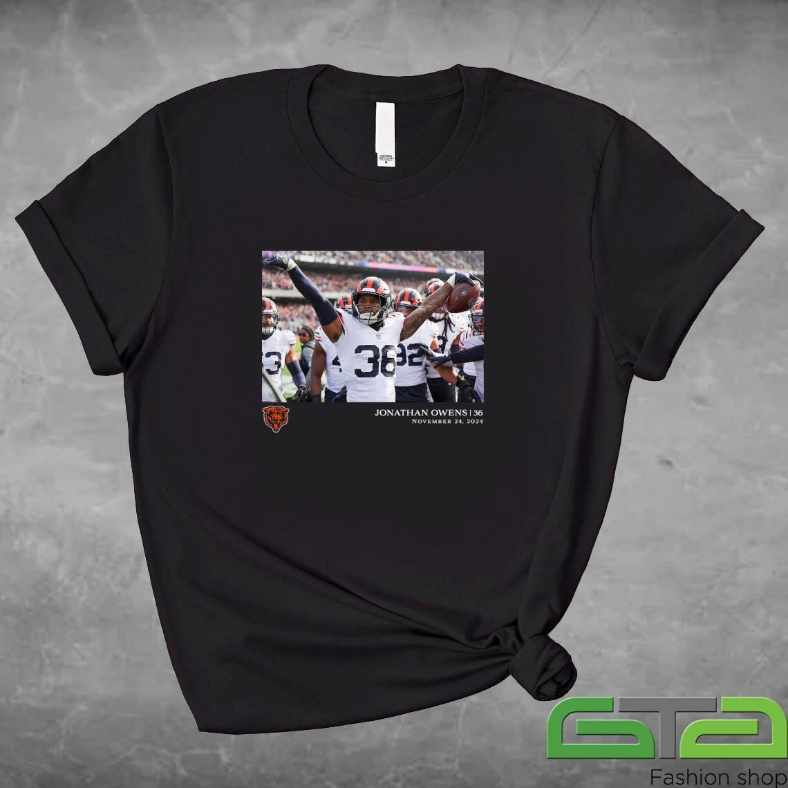 Official Jonathan Owens Chicago Bears NFL Flash Features Week 12 T-shirt