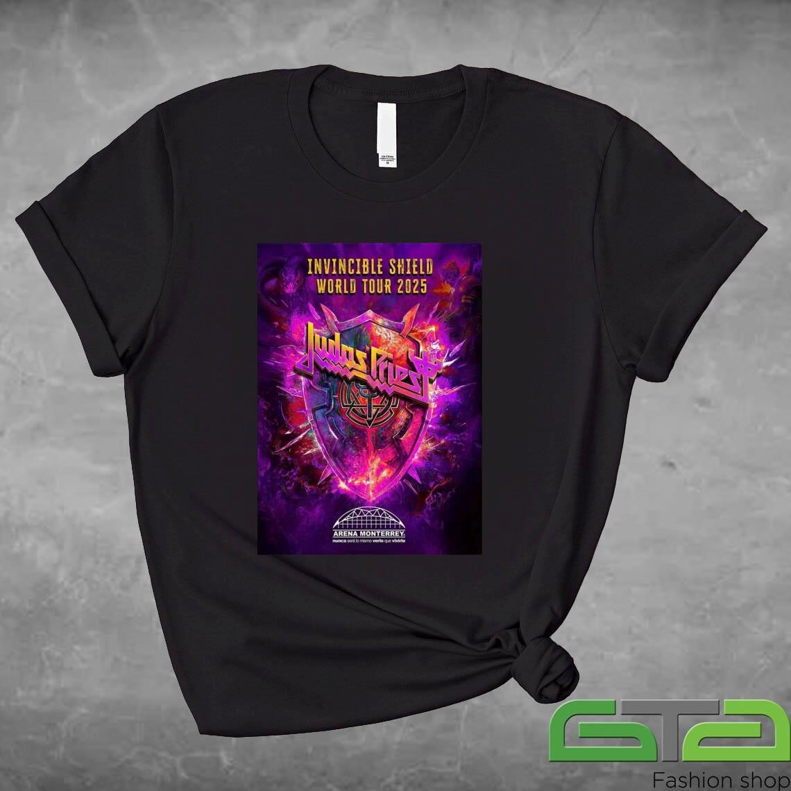 Official Judas Priest Invincible Shield World Tour 2025 May 7th Arena Monterrey Mexico T-shirt