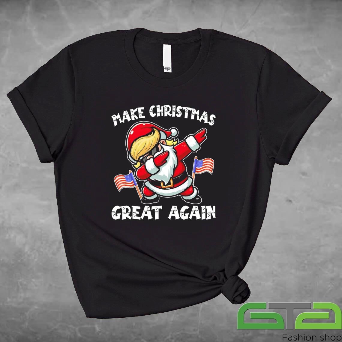 Official Make Christmas Great Again Dabbing Santa Trump American Sweashirt