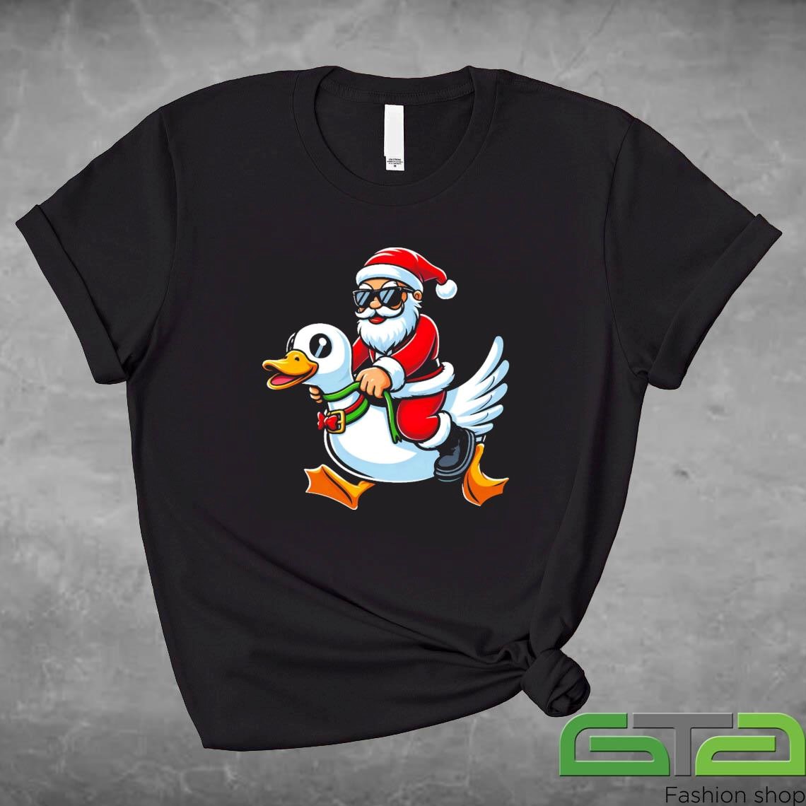 Official Merry Christmas 2024 Funny Santa Riding Duck Christmas Sweashirt