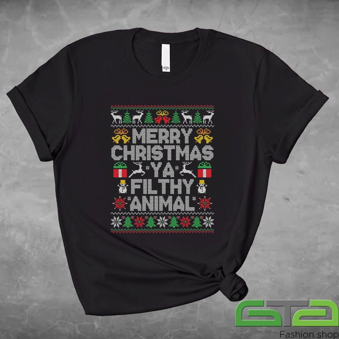 Official Merry Christmas Animal Funny Filthy Ya Filthy Animal Ugly Christmas Sweashirt