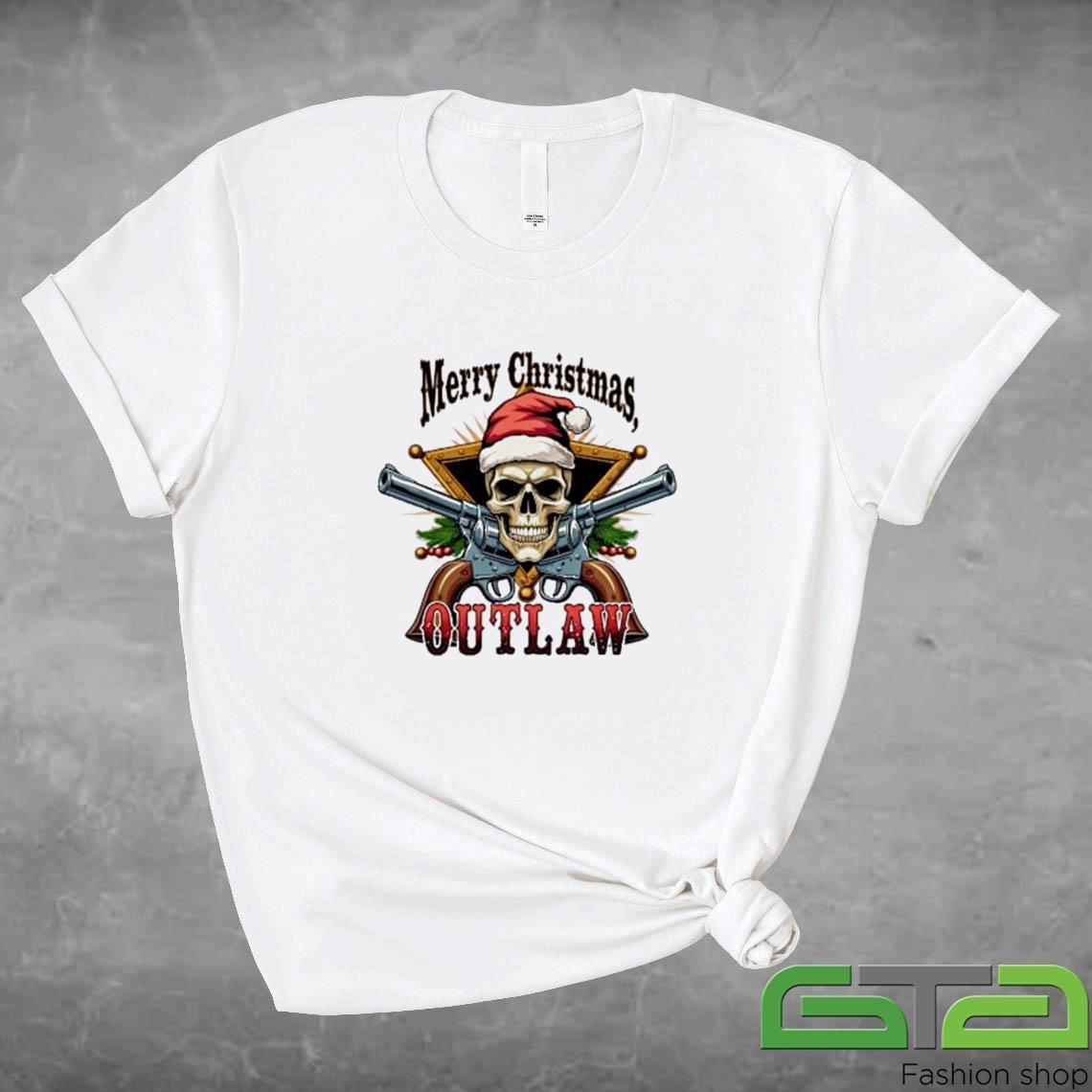 Official Merry Christmas Outlaw Santa Skull 2024 Sweashirt