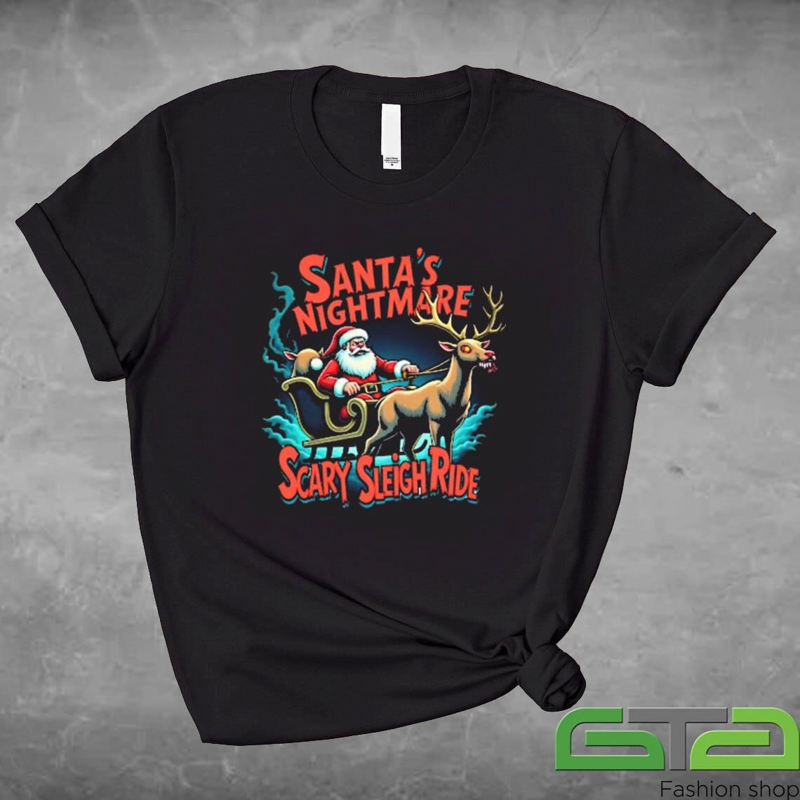 Official Merry Christmas Santa's Halloween Nightmare Scary Sleigh Ride 2024 Sweashirt