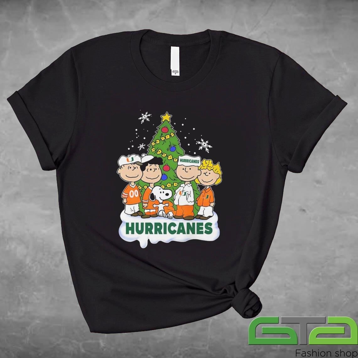 Official Miami Hurricanes x Snoopy And Friends Christmas 2024 T-shirt