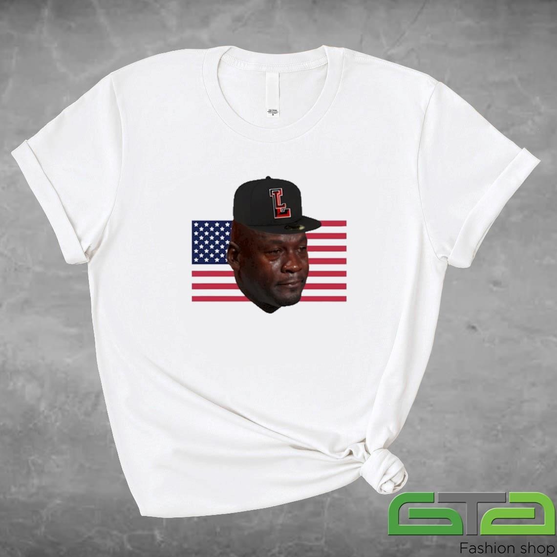 Official Michael Jordan Crying America Flag T-shirt