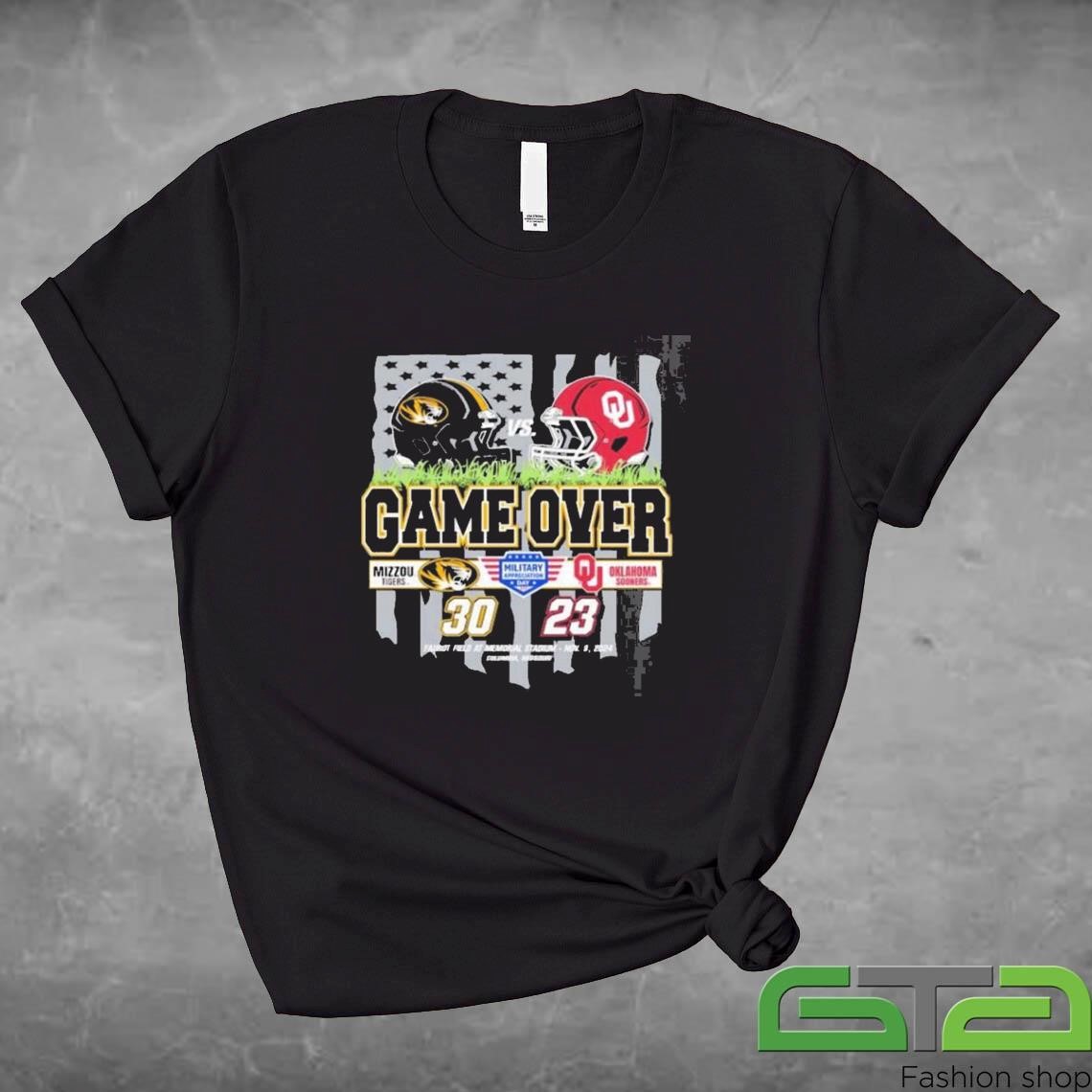 Official Missouri Tigers Victory Vs Oklahoma Sooners 2024 Game Over Final Score 30-23 T-shirt