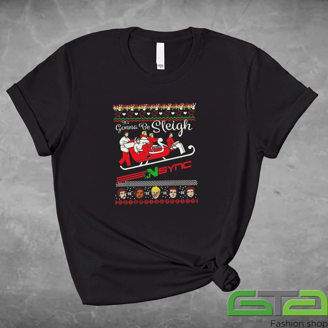 Official NSync Band It's Gonna Be Sleigh Ugly Christmas T-shirt