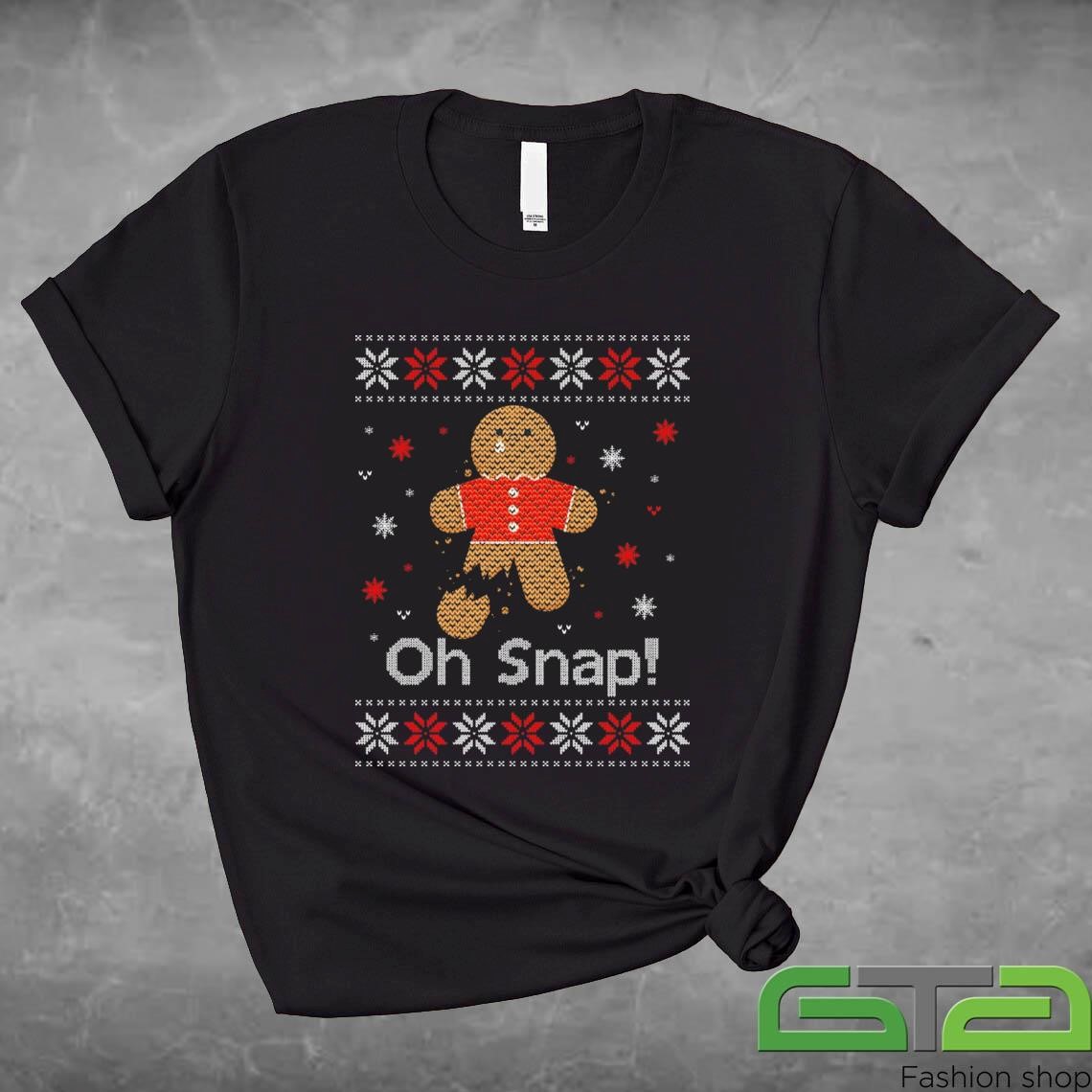 Official Oh Snap Gingerbread Funny Ugly Christmas 2024 Humor Sweashirt