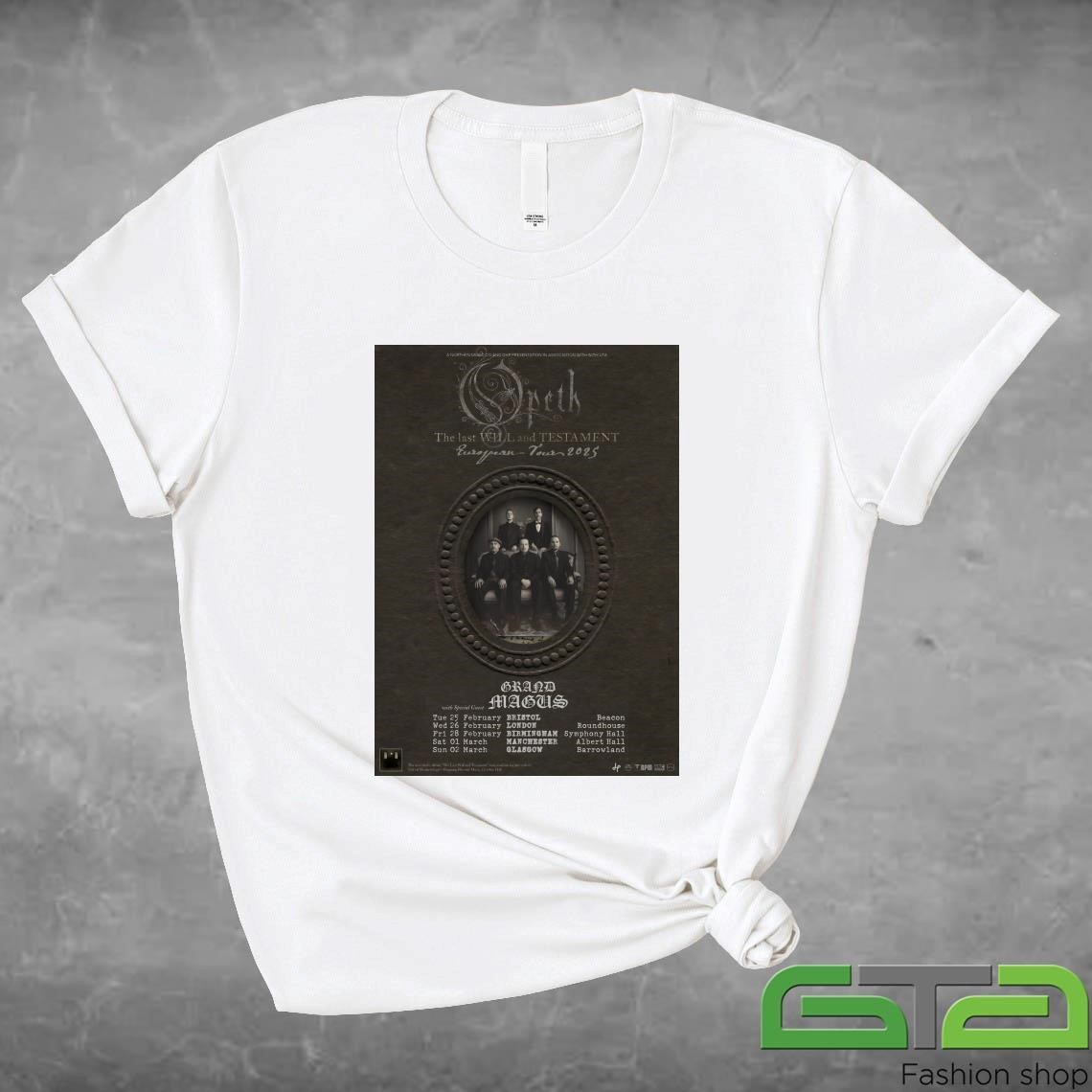 Official Opeth The Last Will & Testament 2025 UK Tour T-shirt